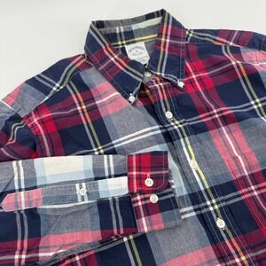Brooks Brothers Mens Button Down Shirt Slim Fit Plaid All Cotton M Medium
